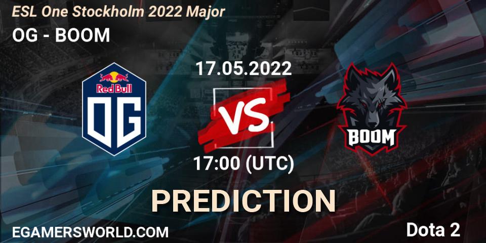 OG vs BOOM: Match Prediction. 17.05.2022 at 17:22, Dota 2, ESL One Stockholm 2022 Major