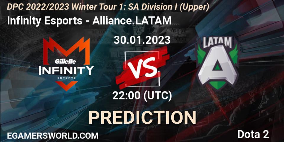 Infinity Esports vs Alliance.LATAM: Match Prediction. 30.01.23, Dota 2, DPC 2022/2023 Winter Tour 1: SA Division I (Upper) 