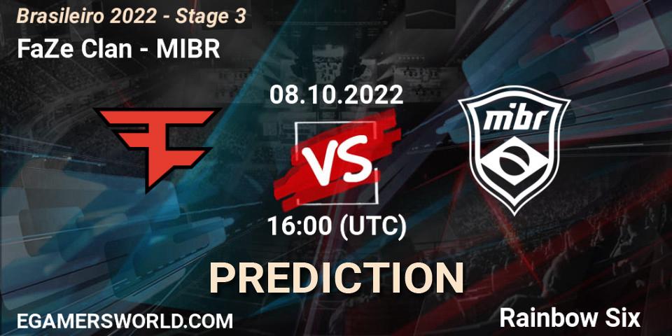 FaZe Clan vs MIBR: Match Prediction. 08.10.2022 at 16:00, Rainbow Six, Brasileirão 2022 - Stage 3