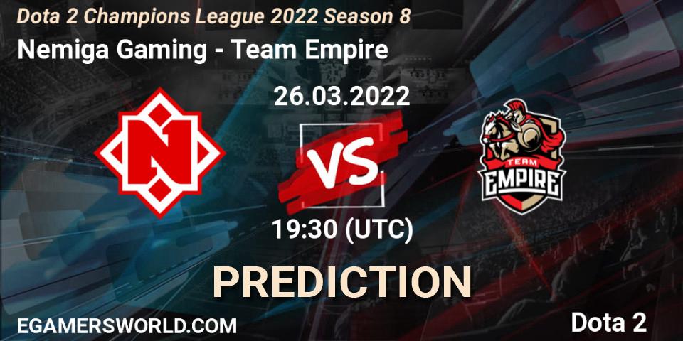 Nemiga Gaming vs Team Empire: Match Prediction. 27.03.22, Dota 2, Dota 2 Champions League 2022 Season 8