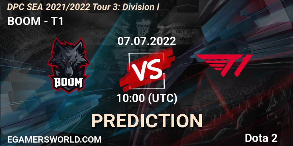 BOOM vs T1: Match Prediction. 07.07.2022 at 10:57, Dota 2, DPC SEA 2021/2022 Tour 3: Division I