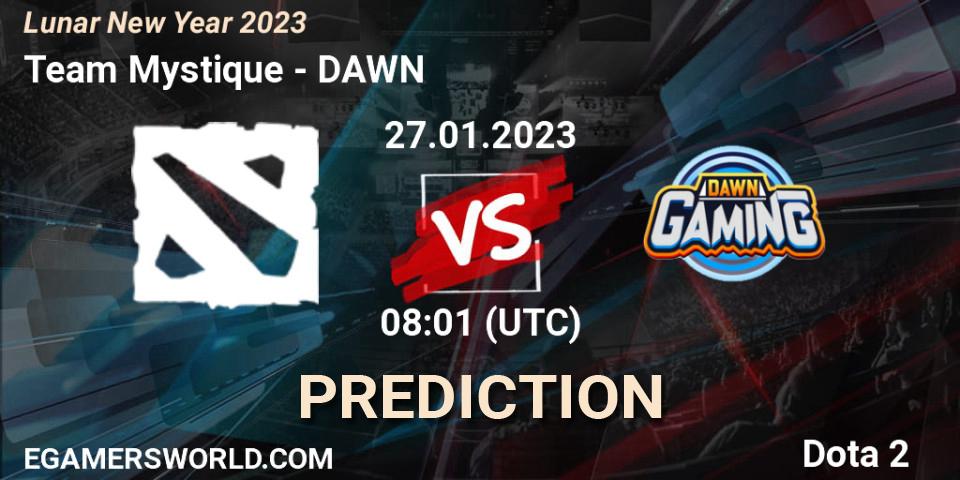 Team Mystique vs DAWN: Match Prediction. 27.01.23, Dota 2, Lunar New Year 2023