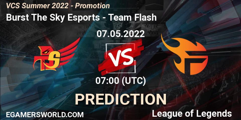 Burst The Sky Esports vs Team Flash: Match Prediction. 07.05.2022 at 03:00, LoL, VCS Summer 2022 - Promotion