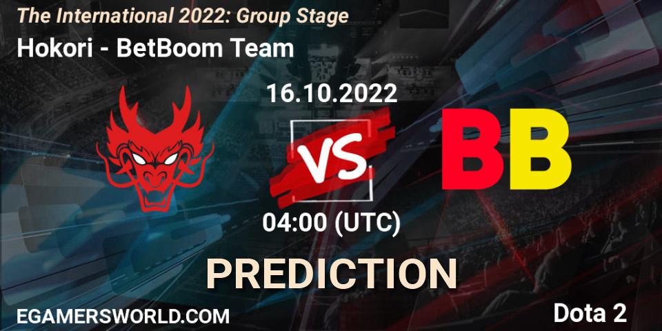Hokori vs BetBoom Team: Match Prediction. 16.10.22, Dota 2, The International 2022: Group Stage