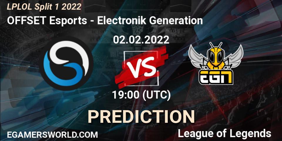 OFFSET Esports vs Electronik Generation: Match Prediction. 02.02.2022 at 21:30, LoL, LPLOL Split 1 2022