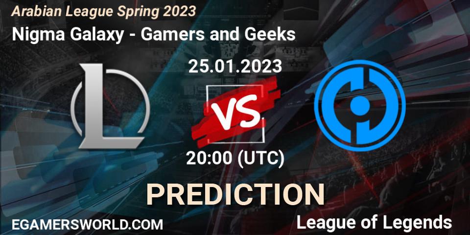 Nigma Galaxy vs Gamers and Geeks: Match Prediction. 01.02.23, LoL, Arabian League Spring 2023