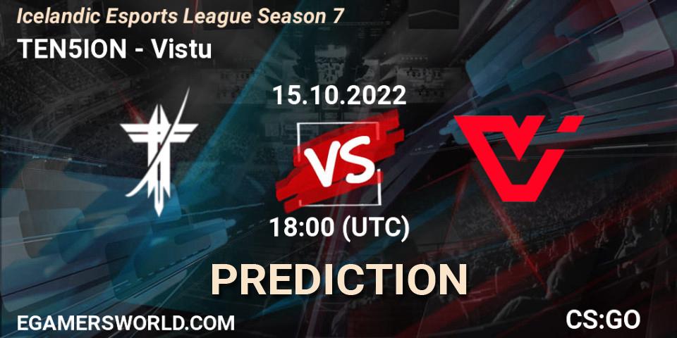 TEN5ION vs Viðstöðu: Match Prediction. 15.10.22, CS2 (CS:GO), Icelandic Esports League Season 7