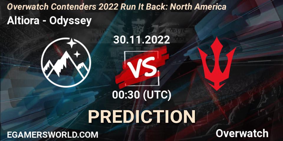 Altiora vs Odyssey: Match Prediction. 09.12.2022 at 00:30, Overwatch, Overwatch Contenders 2022 Run It Back: North America