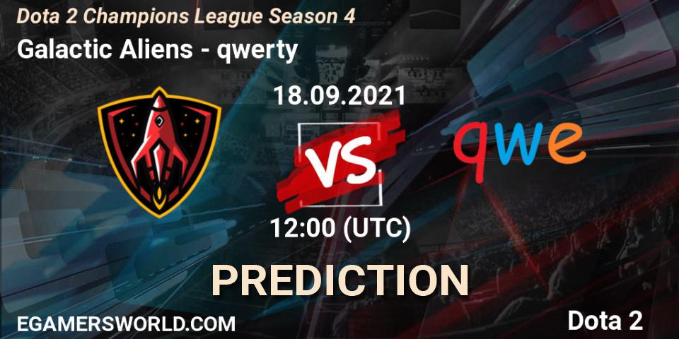 Galactic Aliens vs qwerty: Match Prediction. 18.09.21, Dota 2, Dota 2 Champions League Season 4