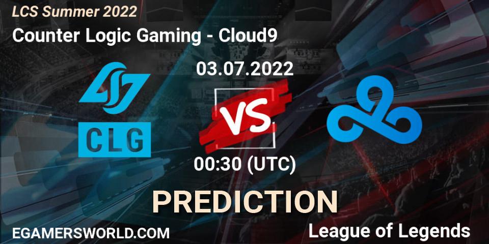 Counter Logic Gaming vs Cloud9: Match Prediction. 03.07.2022 at 00:30, LoL, LCS Summer 2022