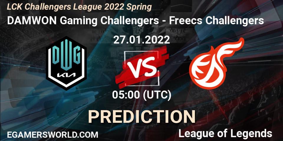 DAMWON Gaming Challengers vs Freecs Challengers: Match Prediction. 27.01.2022 at 05:00, LoL, LCK Challengers League 2022 Spring