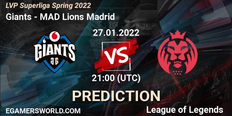 Giants vs MAD Lions Madrid: Match Prediction. 27.01.2022 at 21:00, LoL, LVP Superliga Spring 2022