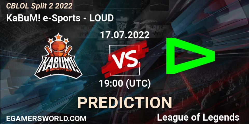 KaBuM! e-Sports vs LOUD: Match Prediction. 17.07.22, LoL, CBLOL Split 2 2022