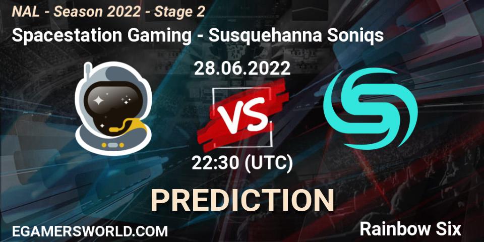 Spacestation Gaming vs Susquehanna Soniqs: Match Prediction. 28.06.2022 at 22:30, Rainbow Six, NAL - Season 2022 - Stage 2
