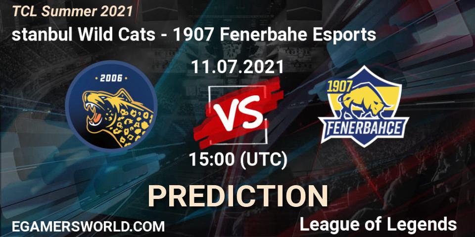 İstanbul Wild Cats vs 1907 Fenerbahçe Esports: Match Prediction. 11.07.2021 at 15:00, LoL, TCL Summer 2021