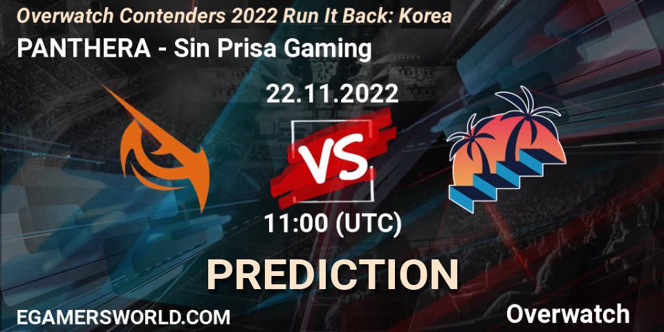 PANTHERA vs Sin Prisa Gaming: Match Prediction. 22.11.2022 at 11:00, Overwatch, Overwatch Contenders 2022 Run It Back: Korea