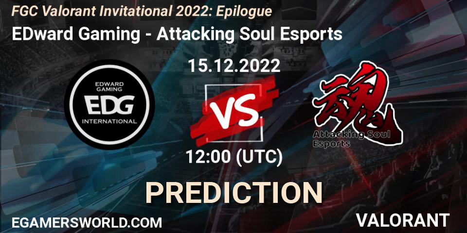 EDward Gaming vs Attacking Soul Esports: Match Prediction. 15.12.2022 at 12:00, VALORANT, FGC Valorant Invitational 2022: Epilogue