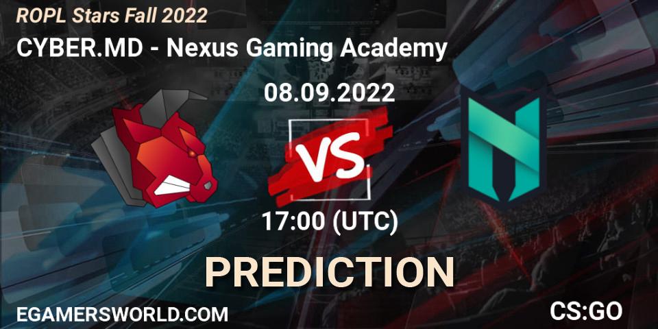 CYBER.MD vs Nexus Gaming Academy: Match Prediction. 08.09.2022 at 17:00, Counter-Strike (CS2), ROPL Stars Fall 2022