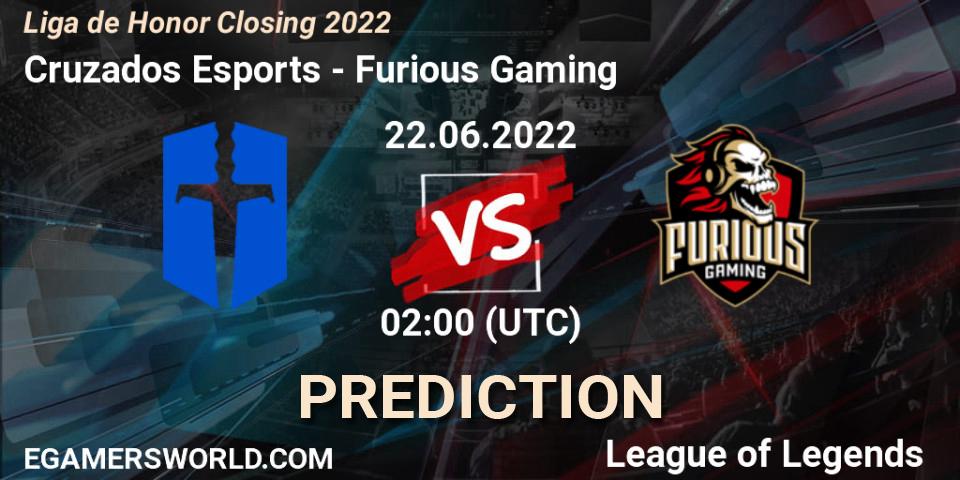 Cruzados Esports vs Furious Gaming: Match Prediction. 22.06.22, LoL, Liga de Honor Closing 2022