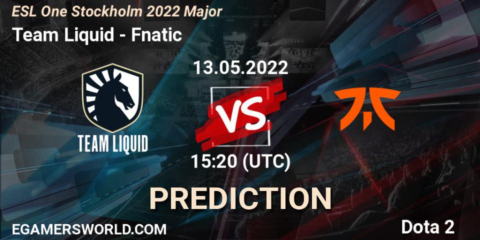 Team Liquid vs Fnatic: Match Prediction. 13.05.2022 at 15:46, Dota 2, ESL One Stockholm 2022 Major