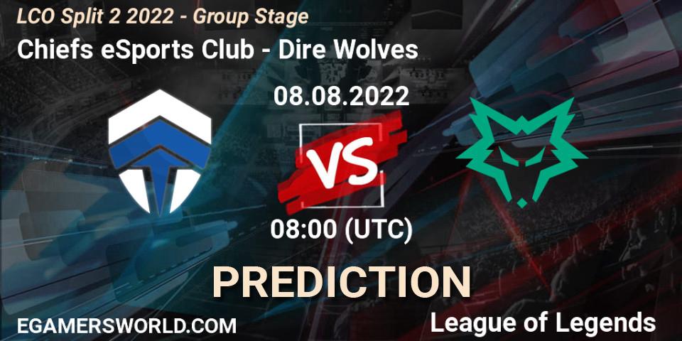 Chiefs eSports Club vs Dire Wolves: Match Prediction. 08.08.22, LoL, LCO Split 2 2022 - Group Stage