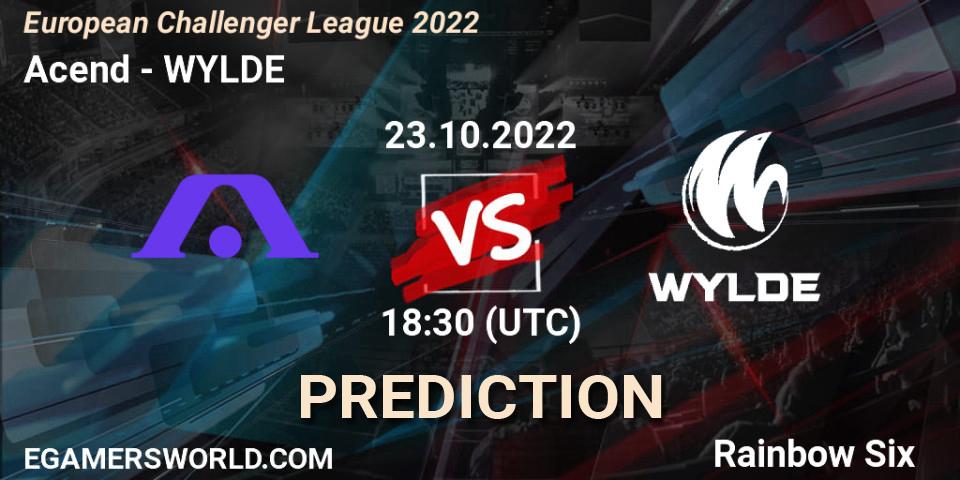 Acend vs WYLDE: Match Prediction. 23.10.2022 at 18:30, Rainbow Six, European Challenger League 2022