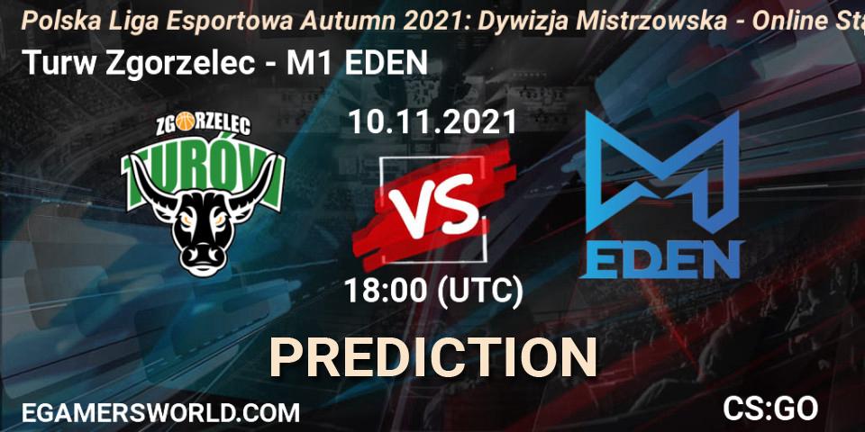 Turów Zgorzelec vs M1 EDEN: Match Prediction. 10.11.21, CS2 (CS:GO), Polska Liga Esportowa Autumn 2021: Dywizja Mistrzowska - Online Stage