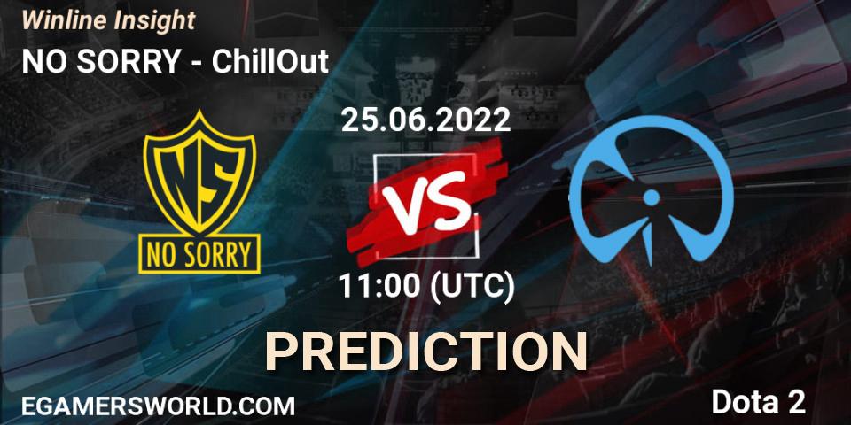 NO SORRY vs ChillOut: Match Prediction. 25.06.2022 at 11:01, Dota 2, Winline Insight