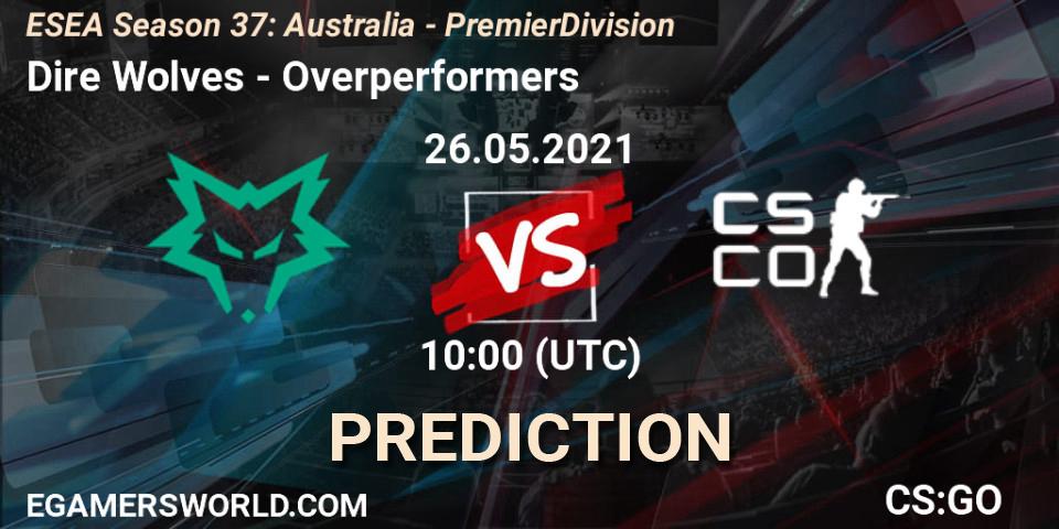 Dire Wolves vs Overperformers: Match Prediction. 26.05.2021 at 10:00, Counter-Strike (CS2), ESEA Season 37: Australia - Premier Division