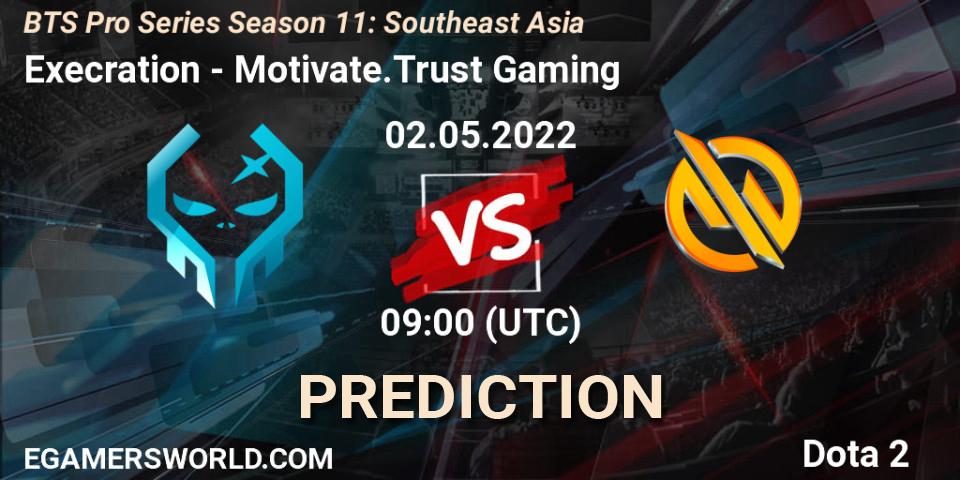 Execration vs Motivate.Trust Gaming: Match Prediction. 02.05.2022 at 07:12, Dota 2, BTS Pro Series Season 11: Southeast Asia