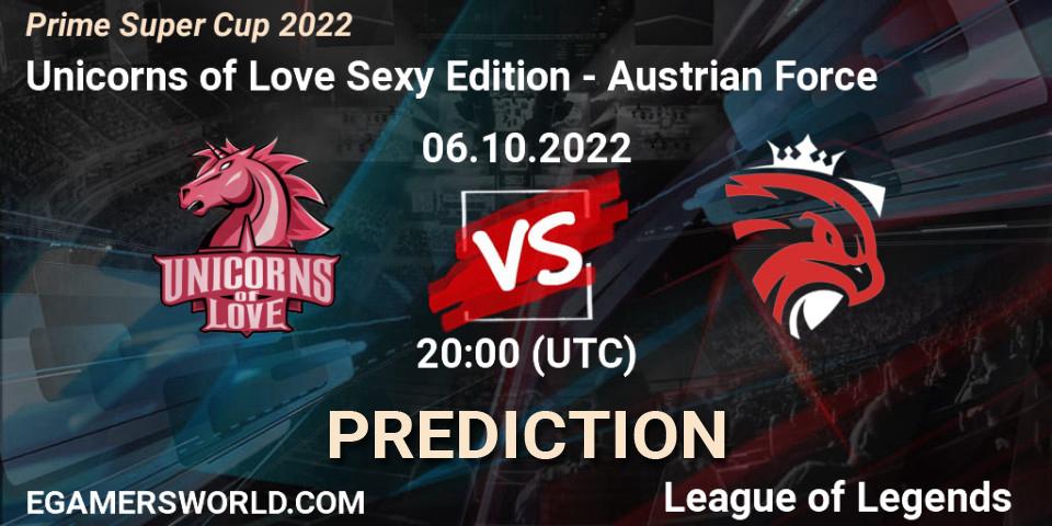 Unicorns of Love Sexy Edition vs Austrian Force: Match Prediction. 06.10.22, LoL, Prime Super Cup 2022