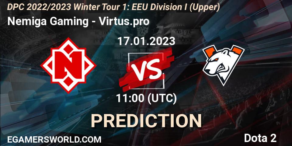 Nemiga Gaming vs Virtus.pro: Match Prediction. 17.01.23, Dota 2, DPC 2022/2023 Winter Tour 1: EEU Division I (Upper)