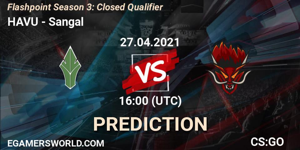 HAVU vs Sangal: Match Prediction. 27.04.21, CS2 (CS:GO), Flashpoint Season 3: Closed Qualifier