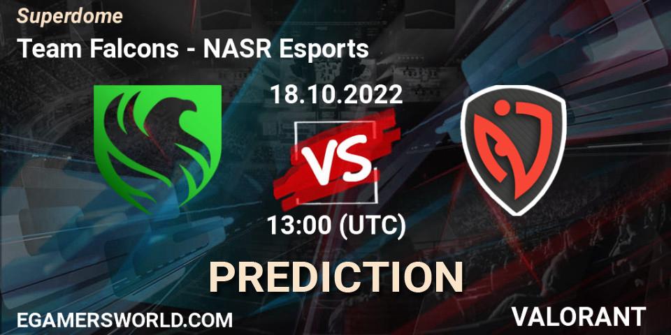 Team Falcons vs NASR Esports: Match Prediction. 18.10.2022 at 13:00, VALORANT, Superdome