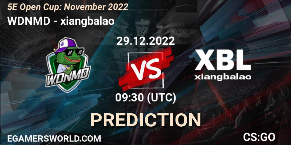 WDNMD vs xiangbalao: Match Prediction. 29.12.2022 at 10:20, Counter-Strike (CS2), 5E Open Cup: November 2022