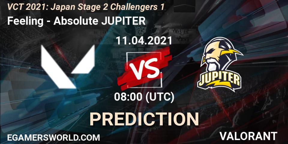 Feeling vs Absolute JUPITER: Match Prediction. 11.04.2021 at 08:00, VALORANT, VCT 2021: Japan Stage 2 Challengers 1