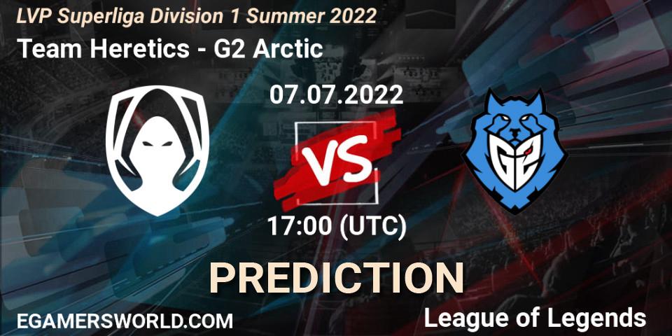 Team Heretics vs G2 Arctic: Match Prediction. 07.07.22, LoL, LVP Superliga Division 1 Summer 2022