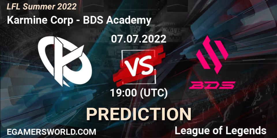 Karmine Corp vs BDS Academy: Match Prediction. 07.07.2022 at 19:00, LoL, LFL Summer 2022
