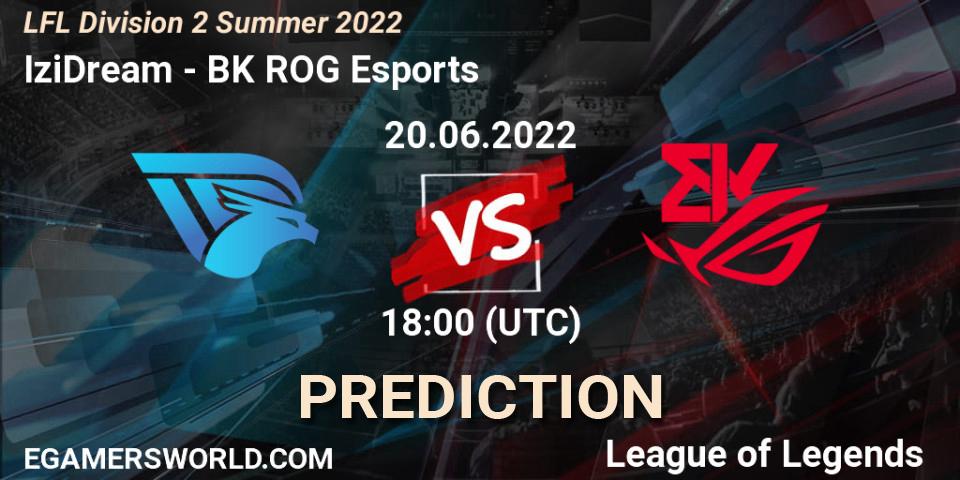 IziDream vs BK ROG Esports: Match Prediction. 20.06.22, LoL, LFL Division 2 Summer 2022