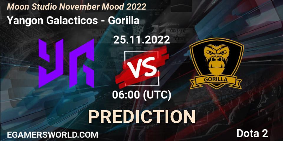 Yangon Galacticos vs Gorilla: Match Prediction. 25.11.2022 at 06:04, Dota 2, Moon Studio November Mood 2022