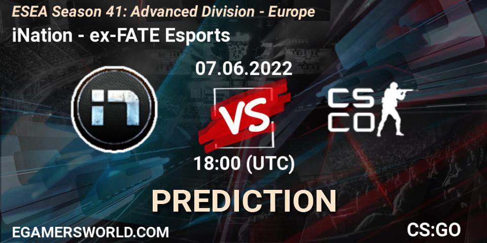 iNation vs ex-FATE Esports: Match Prediction. 07.06.2022 at 18:00, Counter-Strike (CS2), ESEA Season 41: Advanced Division - Europe