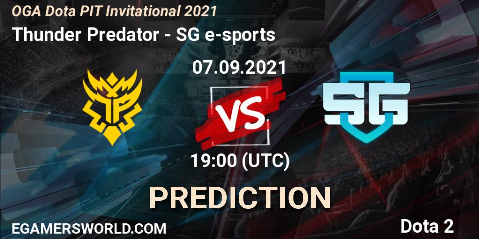 Thunder Predator vs SG e-sports: Match Prediction. 07.09.2021 at 20:07, Dota 2, OGA Dota PIT Invitational 2021