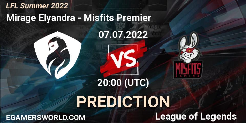 Mirage Elyandra vs Misfits Premier: Match Prediction. 07.07.22, LoL, LFL Summer 2022