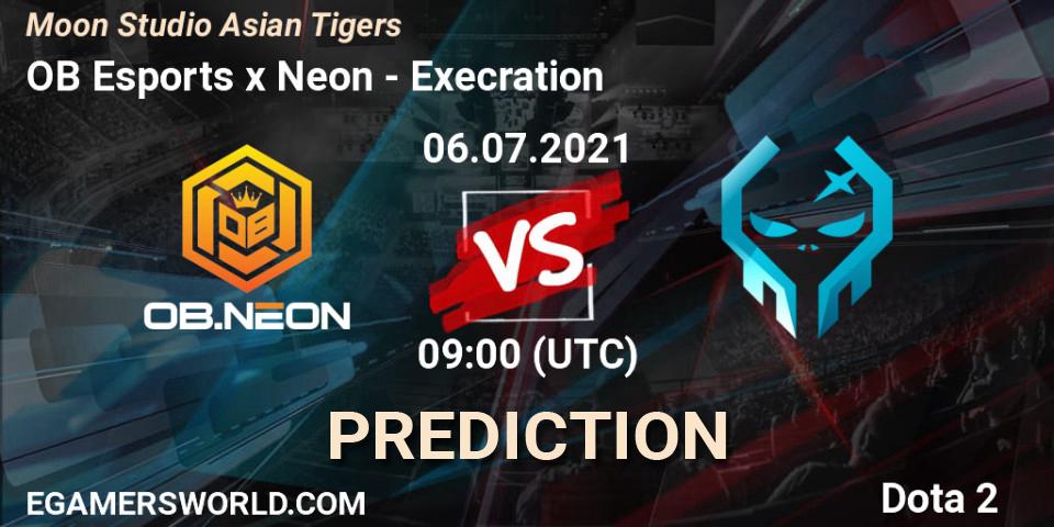 OB Esports x Neon vs Execration: Match Prediction. 06.07.2021 at 09:44, Dota 2, Moon Studio Asian Tigers