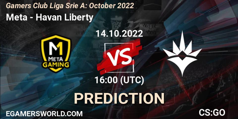 Meta Gaming Brasil vs Havan Liberty: Match Prediction. 14.10.22, CS2 (CS:GO), Gamers Club Liga Série A: October 2022