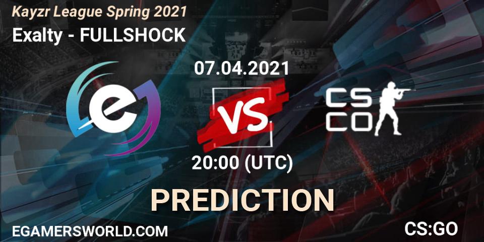 Exalty vs FULLSHOCK: Match Prediction. 07.04.2021 at 20:00, Counter-Strike (CS2), Kayzr League Spring 2021