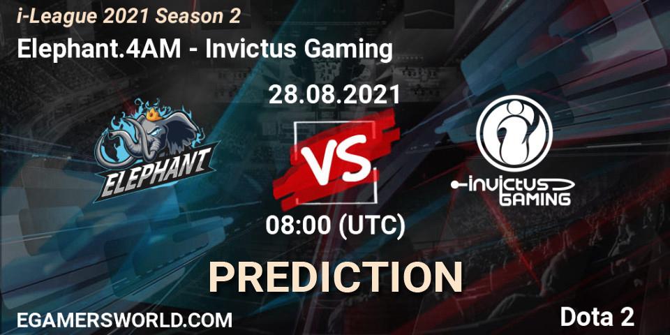 Elephant.4AM vs Invictus Gaming: Match Prediction. 28.08.2021 at 08:04, Dota 2, i-League 2021 Season 2