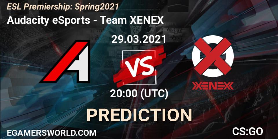 Audacity eSports vs XENEX: Match Prediction. 29.03.2021 at 19:00, Counter-Strike (CS2), ESL Premiership: Spring 2021