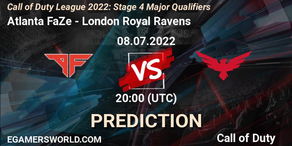 Atlanta FaZe vs London Royal Ravens: Match Prediction. 08.07.2022 at 20:00, Call of Duty, Call of Duty League 2022: Stage 4