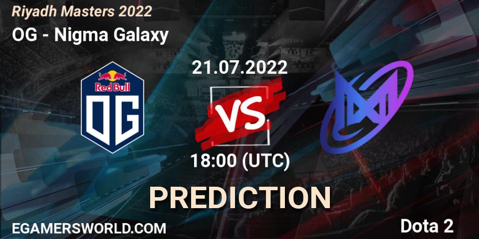 OG vs Nigma Galaxy: Match Prediction. 21.07.22, Dota 2, Riyadh Masters 2022